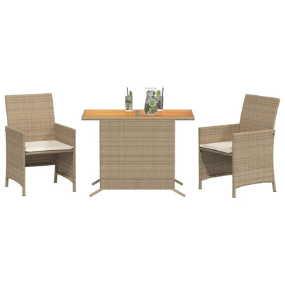 Set da Bistrò 3 pz con Cuscini Beige in Polyrattan | homemem39