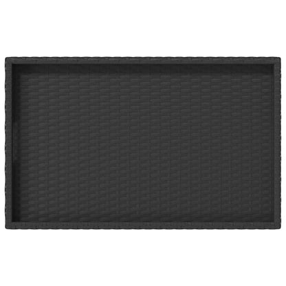 Tavolino Vassoio Pieghevole Nero 65x40x75 cm in Polyrattan - homemem39