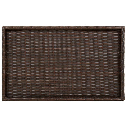 Tavolino Vassoio Pieghevole Marrone 65x40x75 cm in Polyrattan - homemem39