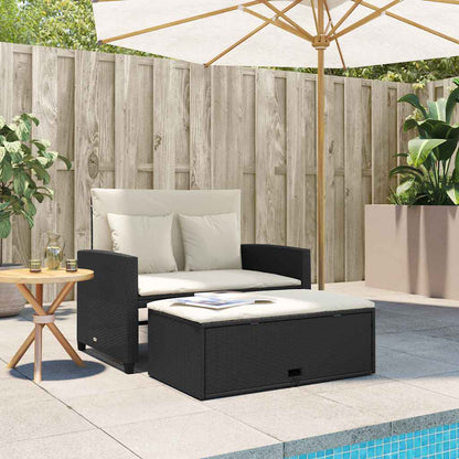Divano da Giardino con Cuscini a 2 Posti in Polyrattan