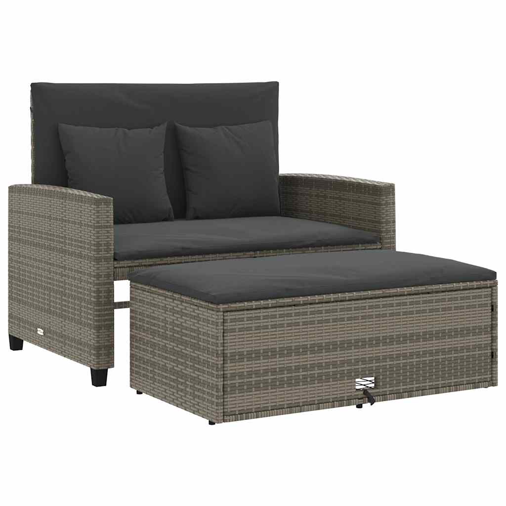 Divano da Giardino con Cuscini 2 Posti in Polyrattan