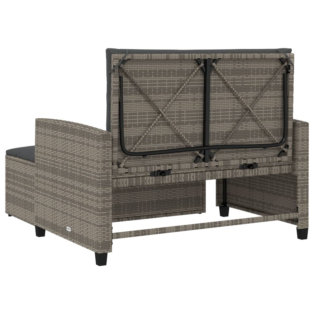 Divano da Giardino con Cuscini 2 Posti Grigio in Polyrattan | homemem39