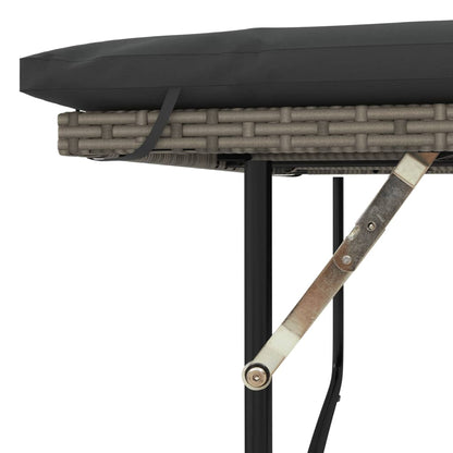 Divano da Giardino con Cuscini 2 Posti Grigio in Polyrattan | homemem39