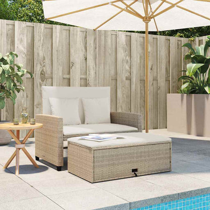 Divano da Giardino con Cuscini a 2 Posti in Polyrattan