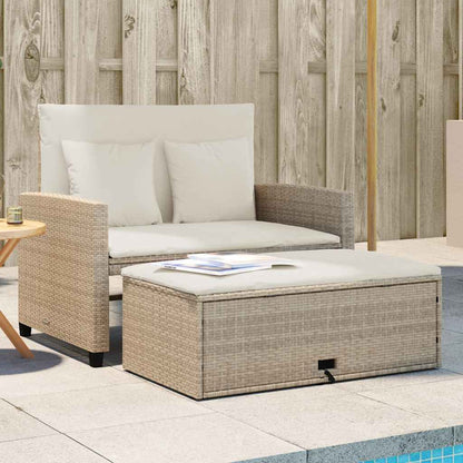 Divano da Giardino con Cuscini a 2 Posti in Polyrattan