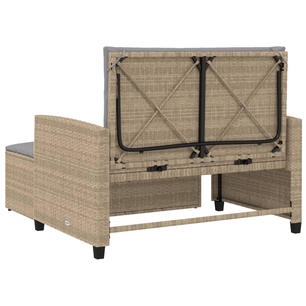Divano da Giardino con Cuscini a 2 Posti Beige in Polyrattan | homemem39