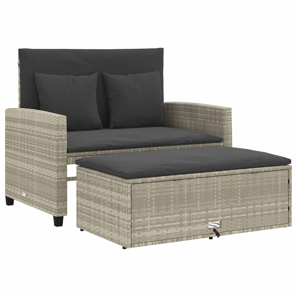 Divano da Giardino con Cuscini 2 Posti in Polyrattan