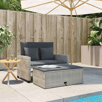 Divano da Giardino con Cuscini 2 Posti in Polyrattan