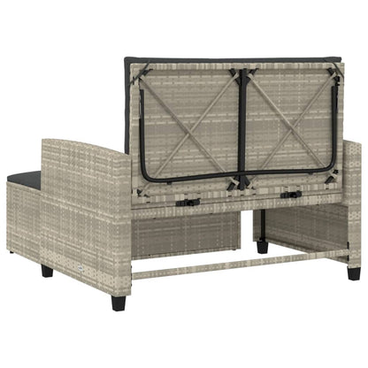 Divano da Giardino con Cuscini 2 Posti Grigio Chiaro Polyrattan | homemem39
