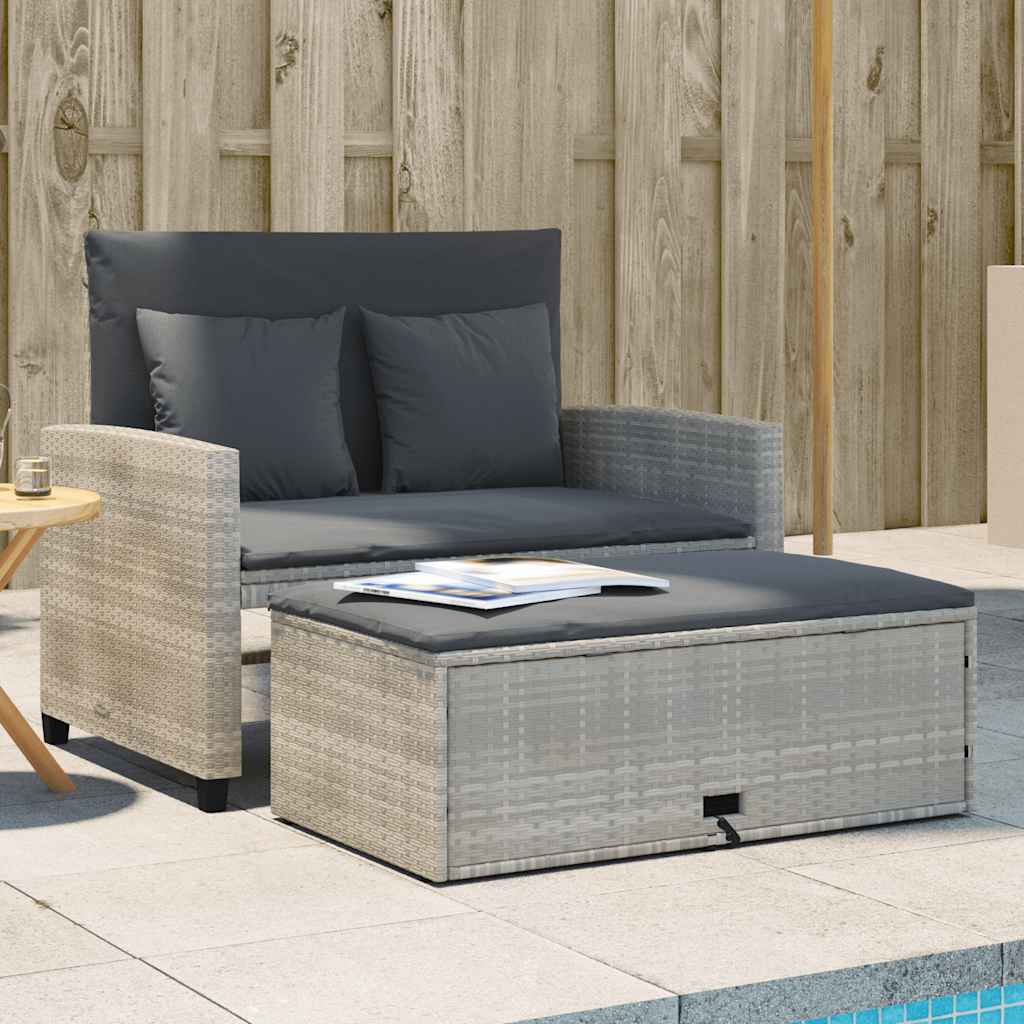 Divano da Giardino con Cuscini 2 Posti in Polyrattan