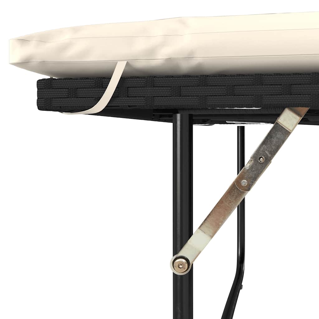 Divano Giardino con Cuscini 2 Posti Nero Polyrattan e Acacia | homemem39