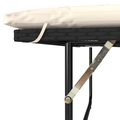 Divano Giardino con Cuscini 2 Posti Nero Polyrattan e Acacia | homemem39