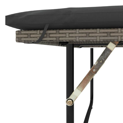 Divano Giardino con Cuscini 2 Posti Grigio in Polyrattan Acacia | homemem39