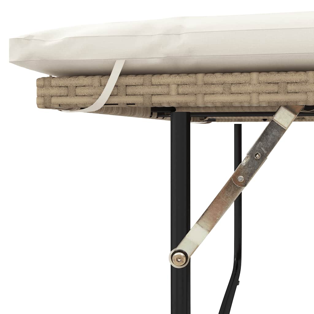 Divano Giardino con Cuscini 2 Posti Beige Polyrattan e Acacia | homemem39