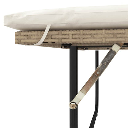 Divano Giardino con Cuscini 2 Posti Beige Polyrattan e Acacia | homemem39