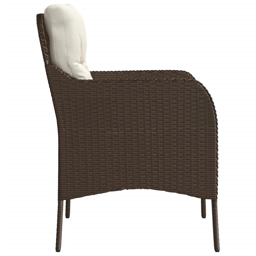 Sedie da Giardino con Cuscini 2 pz Marroni in Polyrattan - homemem39