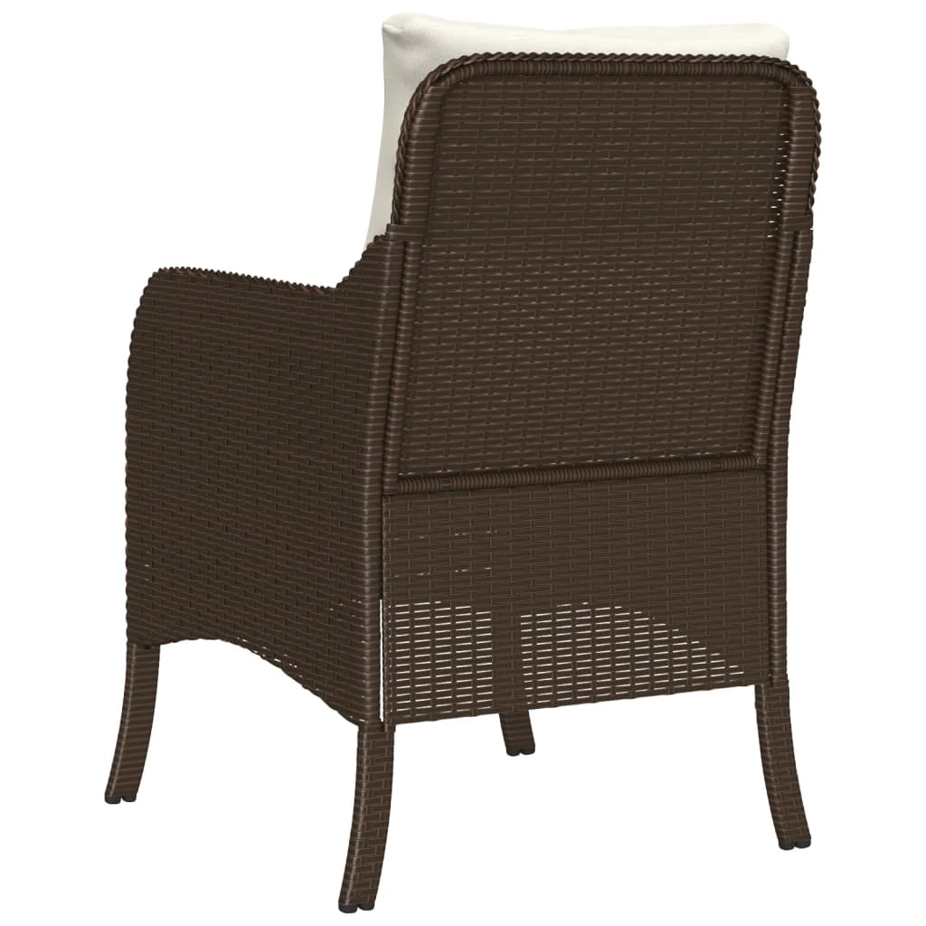 Sedie da Giardino con Cuscini 2 pz Marroni in Polyrattan - homemem39