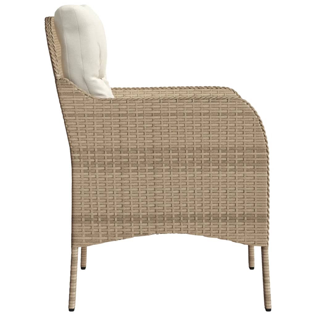 Sedie da Giardino con Cuscini 2 pz Beige in Polyrattan - homemem39