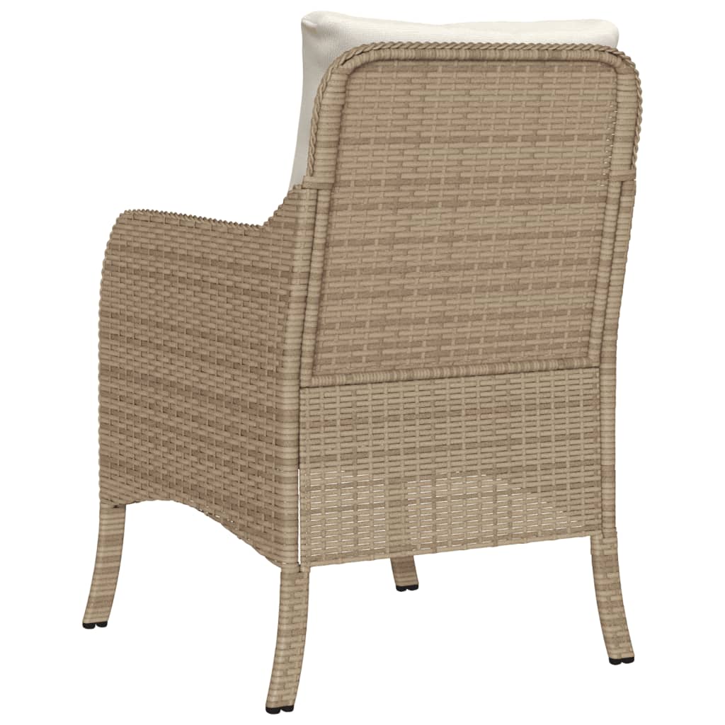Sedie da Giardino con Cuscini 2 pz Beige in Polyrattan - homemem39