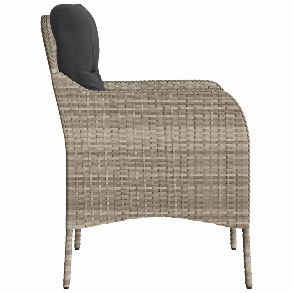 Sedie da Giardino con Cuscini 2 pz Grigio Chiaro in Polyrattan - homemem39