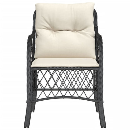 Sedie da Giardino con Cuscini 2 pz Nere in Polyrattan - homemem39