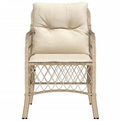 Sedie da Giardino con Cuscini 2 pz Beige in Polyrattan - homemem39