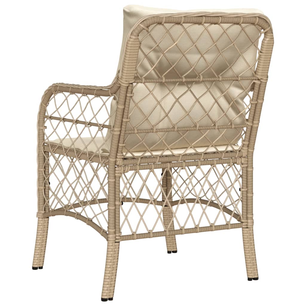 Sedie da Giardino con Cuscini 2 pz Beige in Polyrattan - homemem39