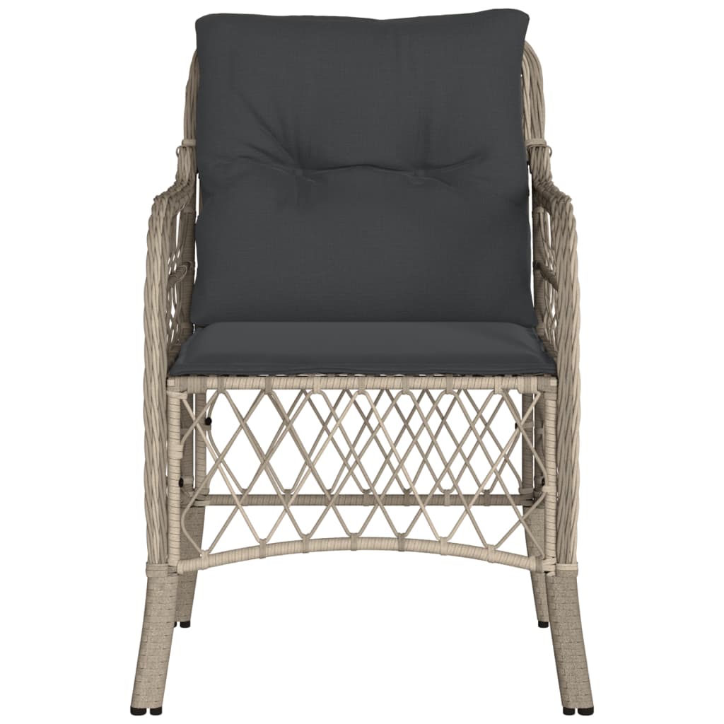 Sedie da Giardino con Cuscini 2 pz Grigio Chiaro in Polyrattan - homemem39