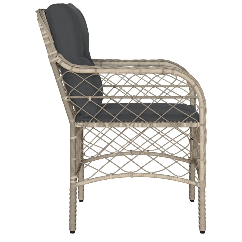 Sedie da Giardino con Cuscini 2 pz Grigio Chiaro in Polyrattan - homemem39
