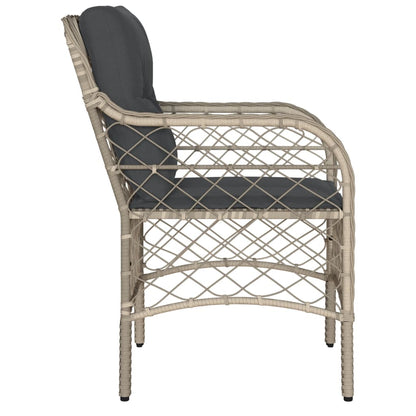 Sedie da Giardino con Cuscini 2 pz Grigio Chiaro in Polyrattan - homemem39