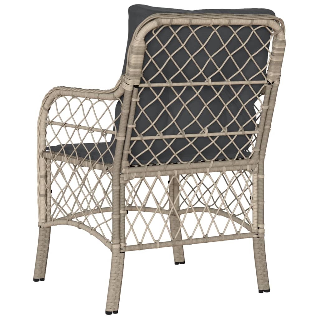 Sedie da Giardino con Cuscini 2 pz Grigio Chiaro in Polyrattan - homemem39