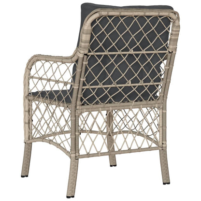 Sedie da Giardino con Cuscini 2 pz Grigio Chiaro in Polyrattan - homemem39
