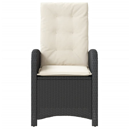 Sedie Reclinabili da Giardino 2 pz con Cuscini Nero Polyrattan | homemem39