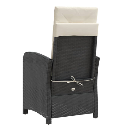 Sedie Reclinabili da Giardino 2 pz con Cuscini Nero Polyrattan | homemem39