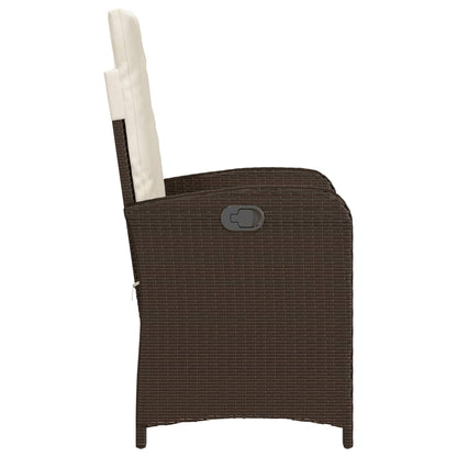 Sedie Reclinabili Giardino 2pz con Cuscini Marrone Polyrattan - homemem39