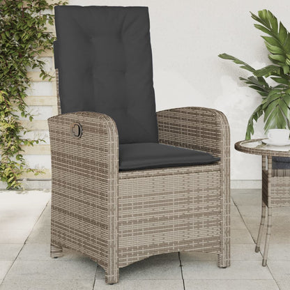 Sedie da Giardino Reclinabili 2 pz e Cuscini Grigia Polyrattan | homemem39