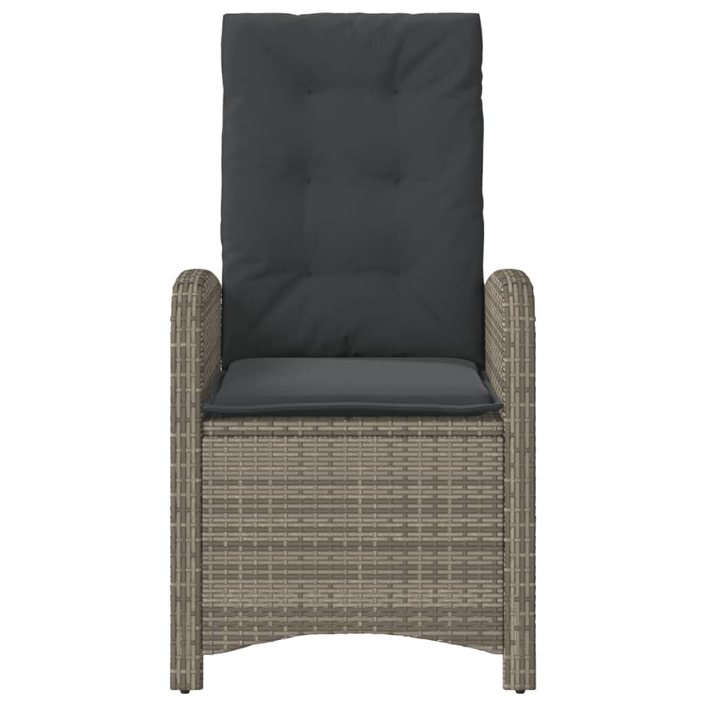 Sedie da Giardino Reclinabili 2 pz e Cuscini Grigia Polyrattan | homemem39