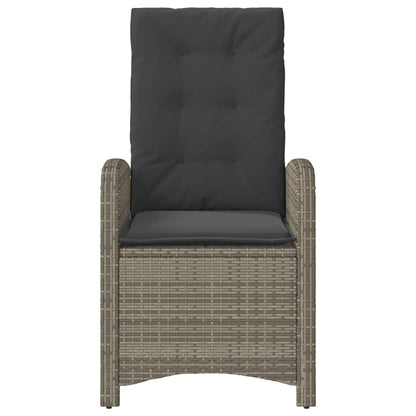 Sedie da Giardino Reclinabili 2 pz e Cuscini Grigia Polyrattan | homemem39