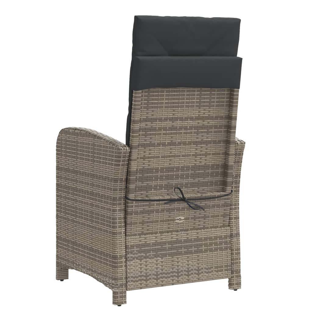 Sedie da Giardino Reclinabili 2 pz e Cuscini Grigia Polyrattan | homemem39