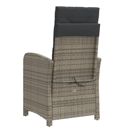 Sedie da Giardino Reclinabili 2 pz e Cuscini Grigia Polyrattan | homemem39
