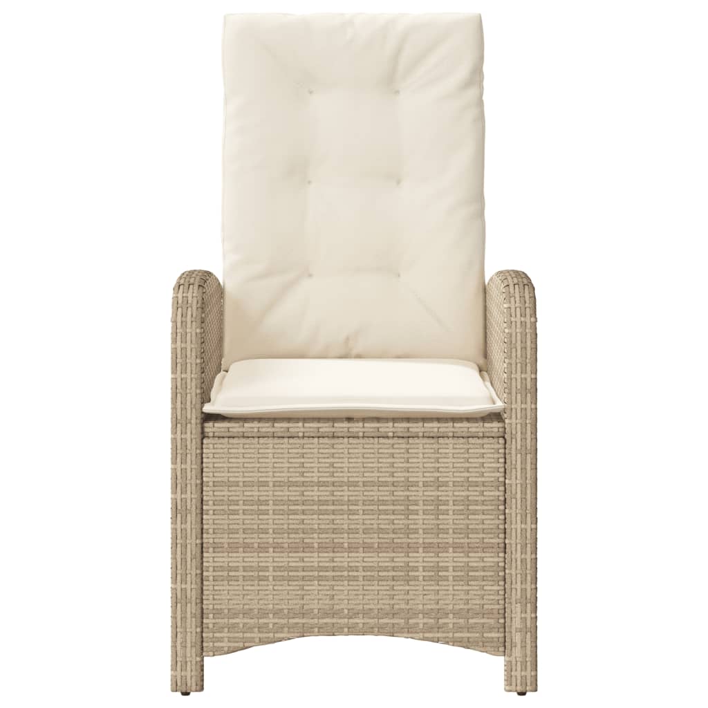 Sedie Reclinabili da Giardino 2pz con Cuscini Beige Polyrattan - homemem39