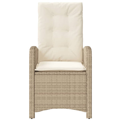 Sedie Reclinabili da Giardino 2pz con Cuscini Beige Polyrattan - homemem39