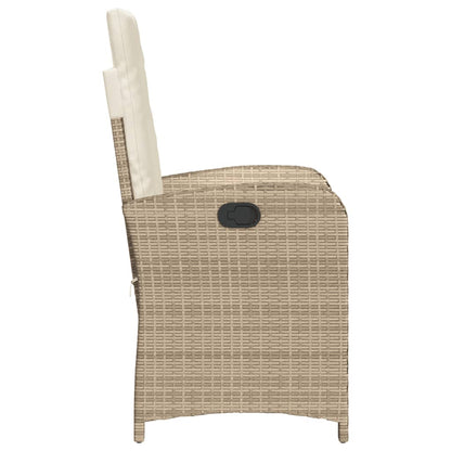 Sedie Reclinabili da Giardino 2pz con Cuscini Beige Polyrattan - homemem39