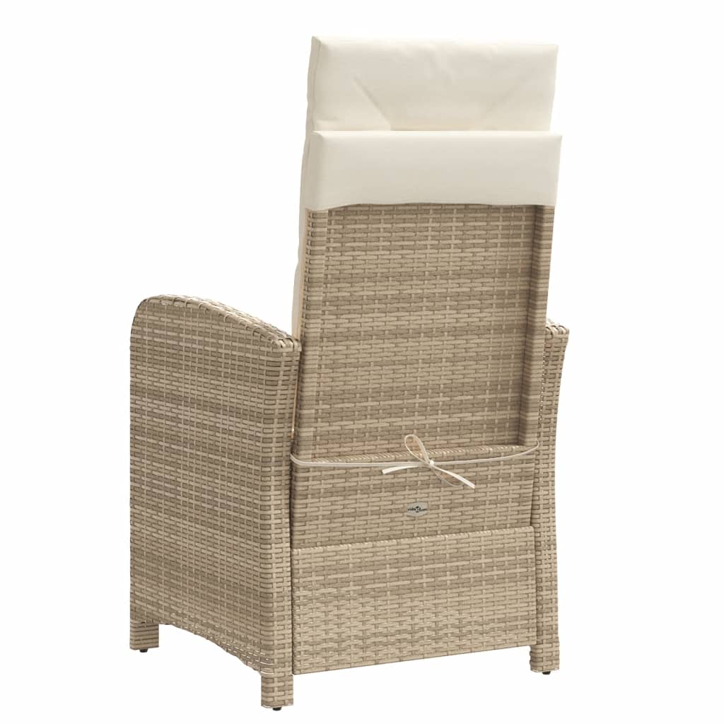 Sedie Reclinabili da Giardino 2pz con Cuscini Beige Polyrattan | homemem39
