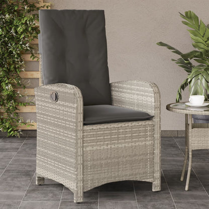 Sedie Reclinabili Giardino 2pz Cuscini Grigio Chiaro Polyrattan | homemem39