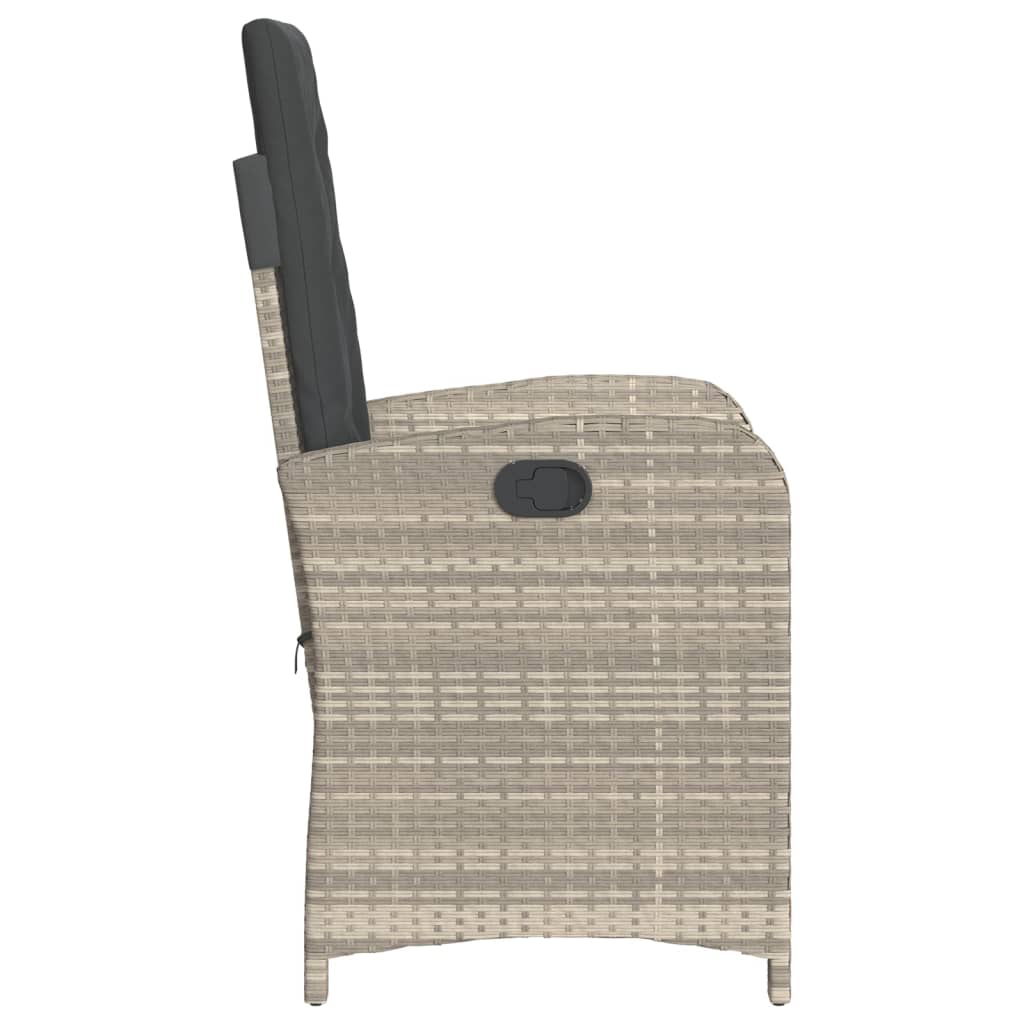 Sedie Reclinabili Giardino 2pz Cuscini Grigio Chiaro Polyrattan | homemem39