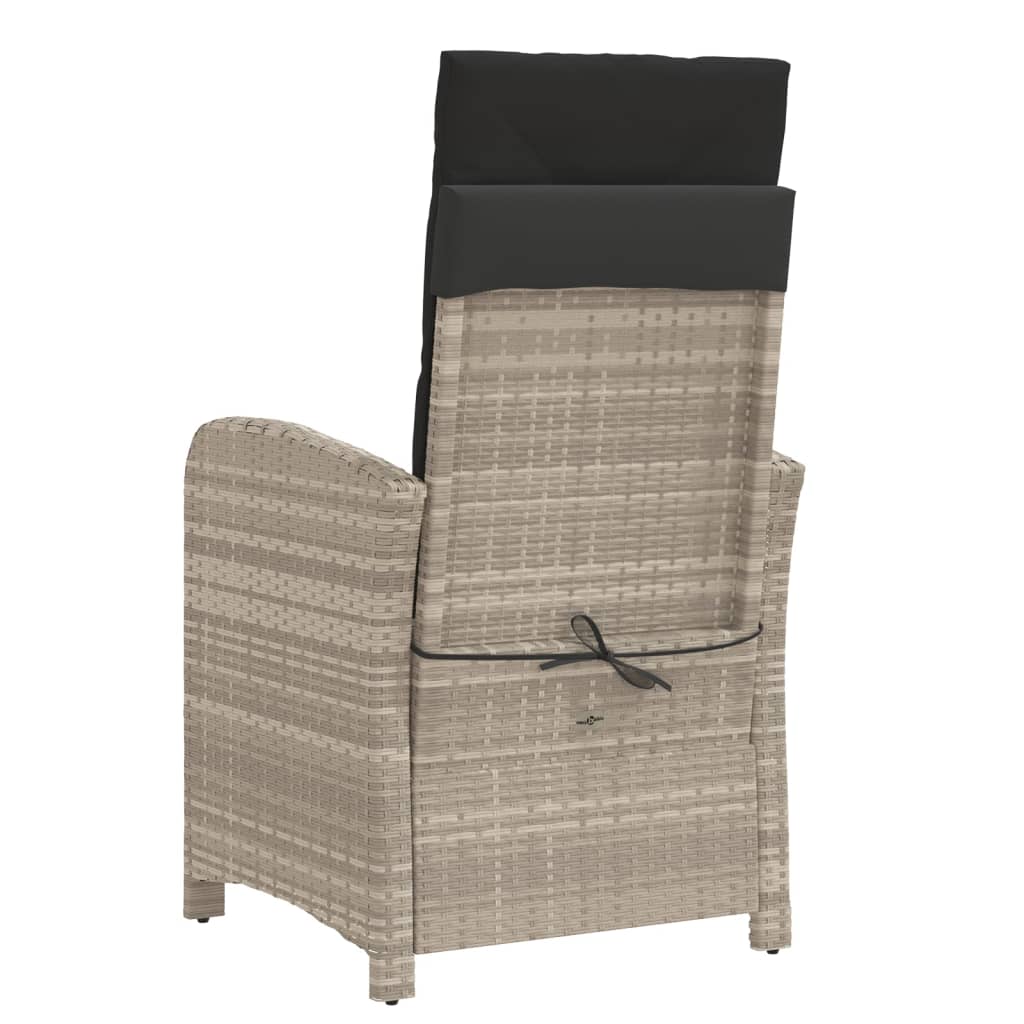 Sedie Reclinabili Giardino 2pz Cuscini Grigio Chiaro Polyrattan | homemem39