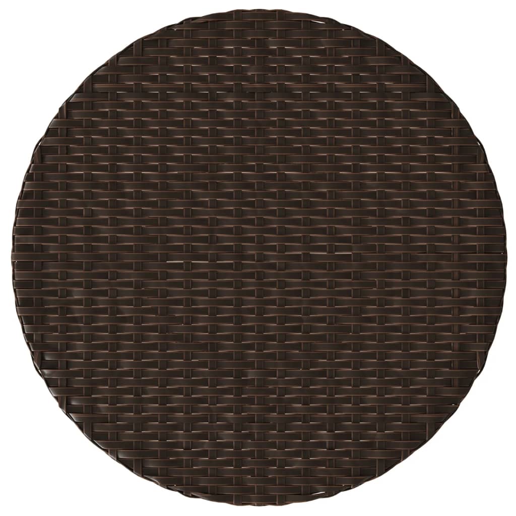 Set Bistrò 3 pz con Cuscini Marrone in Polyrattan