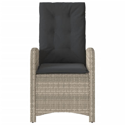 Set da Bistrò 3 pz con Cuscini Grigio Chiaro in Polyrattan