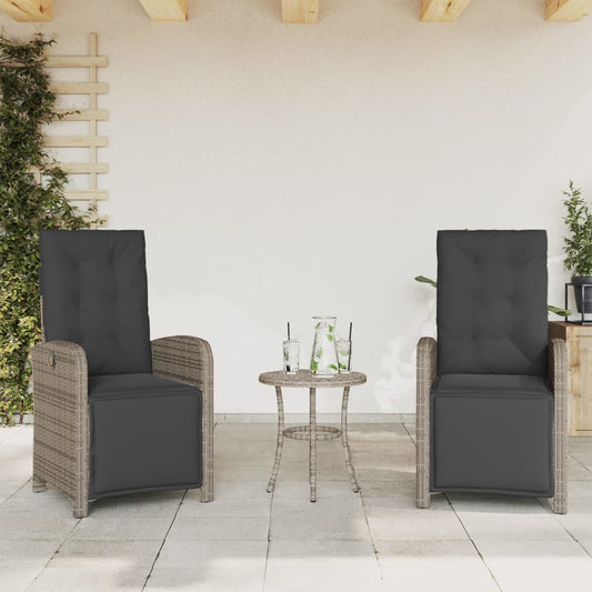Sedie da Giardino Reclinabili 2 pz con Poggiapiedi Polyrattan | homemem39